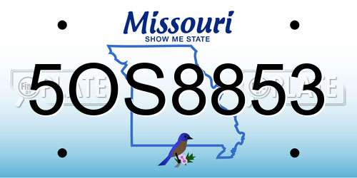 5OS8853 Missouri License Plate
