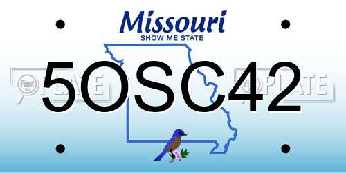 5OSC42 Missouri License Plate