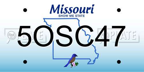5OSC47 Missouri License Plate