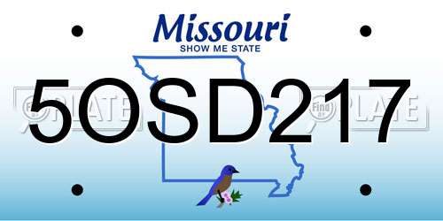 5OSD217 Missouri License Plate