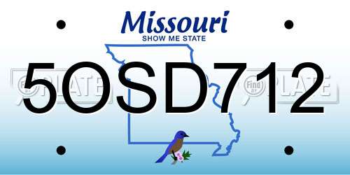 5OSD712 Missouri License Plate