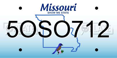 5OSO712 Missouri License Plate