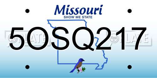 5OSQ217 Missouri License Plate