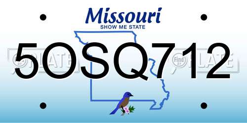 5OSQ712 Missouri License Plate