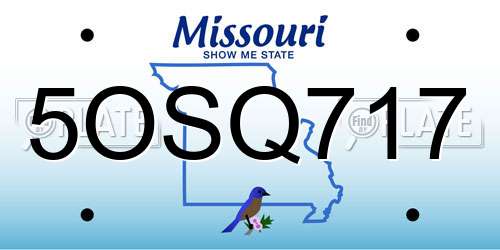 5OSQ717 Missouri License Plate