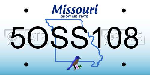 5OSS108 Missouri License Plate