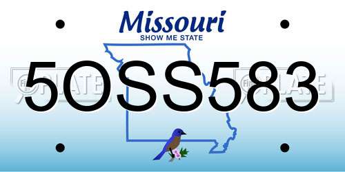 5OSS583 Missouri License Plate