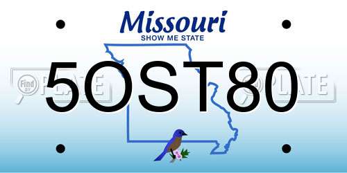 5OST80 Missouri License Plate