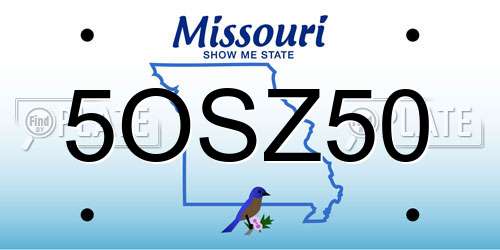 5OSZ50 Missouri License Plate