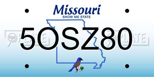 5OSZ80 Missouri License Plate