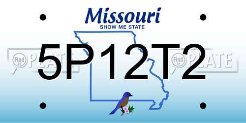 5P12T2 Missouri License Plate