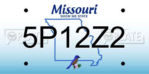 5P12Z2 Missouri License Plate