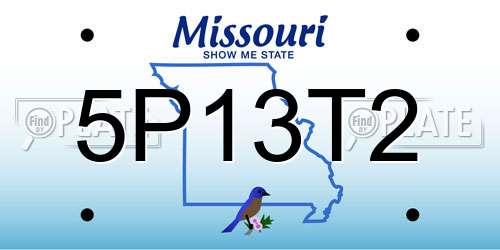 5P13T2 Missouri License Plate