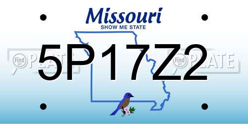 5P17Z2 Missouri License Plate