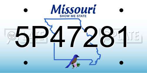 5P47281 Missouri License Plate