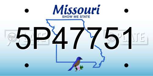 5P47751 Missouri License Plate