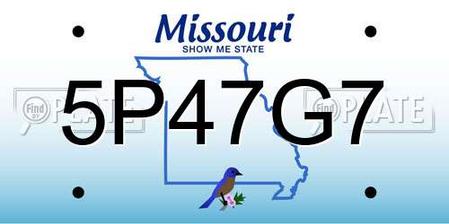5P47G7 Missouri License Plate