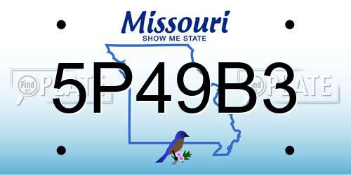 5P49B3 Missouri License Plate