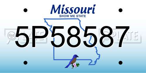 5P58587 Missouri License Plate