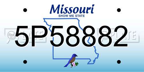 5P58882 Missouri License Plate