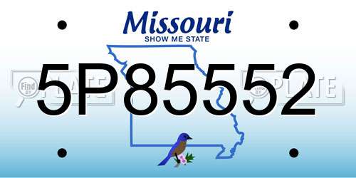 5P85552 Missouri License Plate