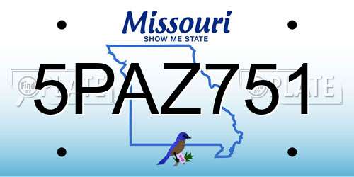 5PAZ751 Missouri License Plate
