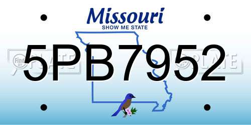 5PB7952 Missouri License Plate