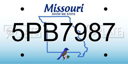 5PB7987 Missouri License Plate