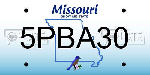5PBA30 Missouri License Plate