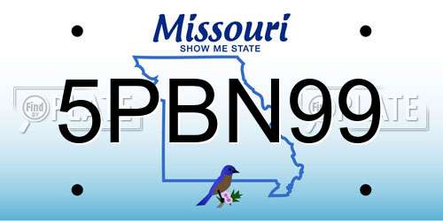 5PBN99 Missouri License Plate