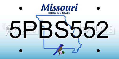 5PBS552 Missouri License Plate