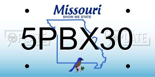 5PBX30 Missouri License Plate