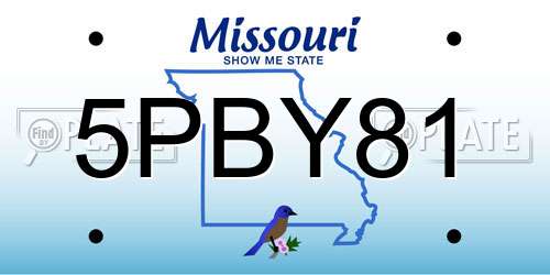 5PBY81 Missouri License Plate
