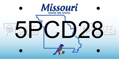 5PCD28 Missouri License Plate