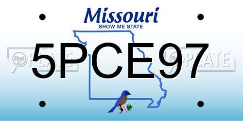 5PCE97 Missouri License Plate