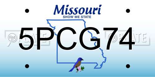 5PCG74 Missouri License Plate