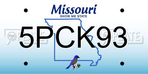 5PCK93 Missouri License Plate