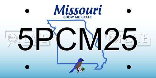5PCM25 Missouri License Plate