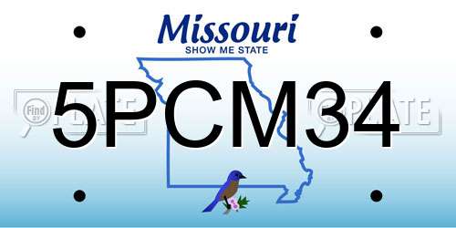 5PCM34 Missouri License Plate