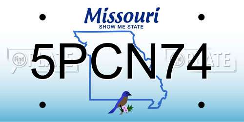 5PCN74 Missouri License Plate