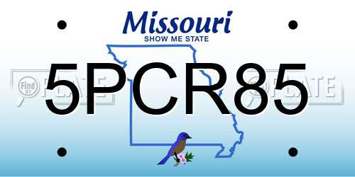 5PCR85 Missouri License Plate