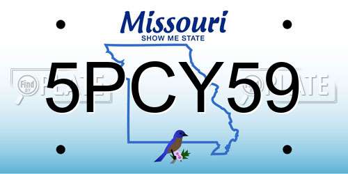 5PCY59 Missouri License Plate