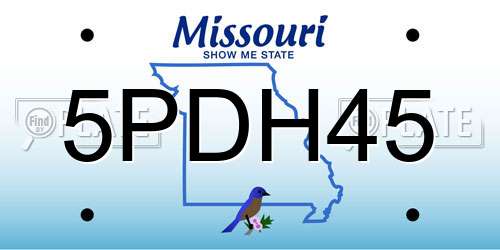 5PDH45 Missouri License Plate