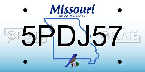 5PDJ57 Missouri License Plate