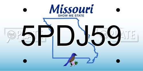 5PDJ59 Missouri License Plate