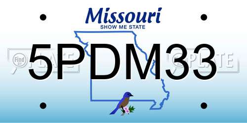 5PDM33 Missouri License Plate