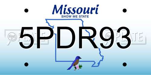 5PDR93 Missouri License Plate
