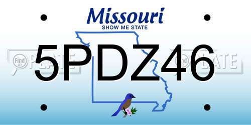 5PDZ46 Missouri License Plate