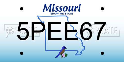 5PEE67 Missouri License Plate