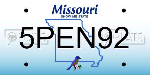 5PEN92 Missouri License Plate